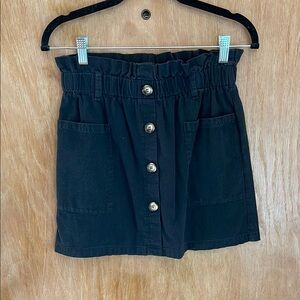 SHEIN Black Gathered Waist Skirt